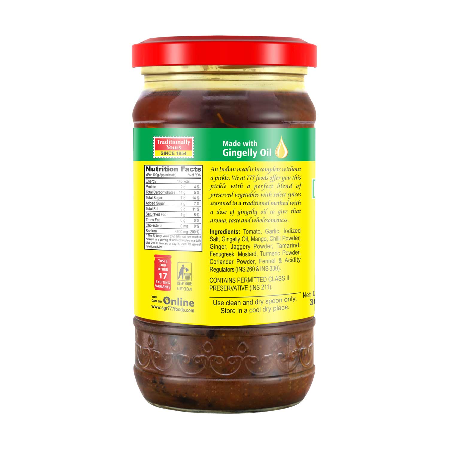 777 Tomato Garlic Pickle 300g - Image 4