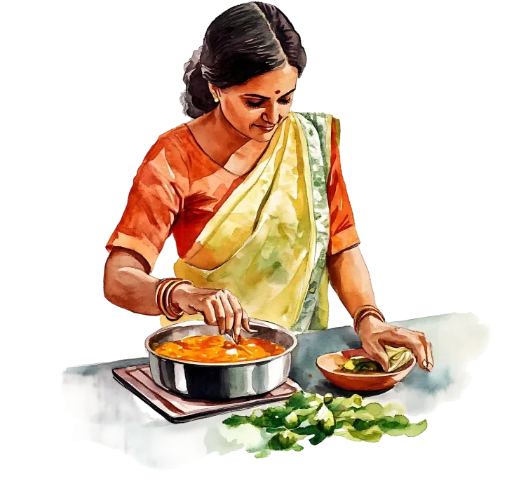 Indian woman cooking