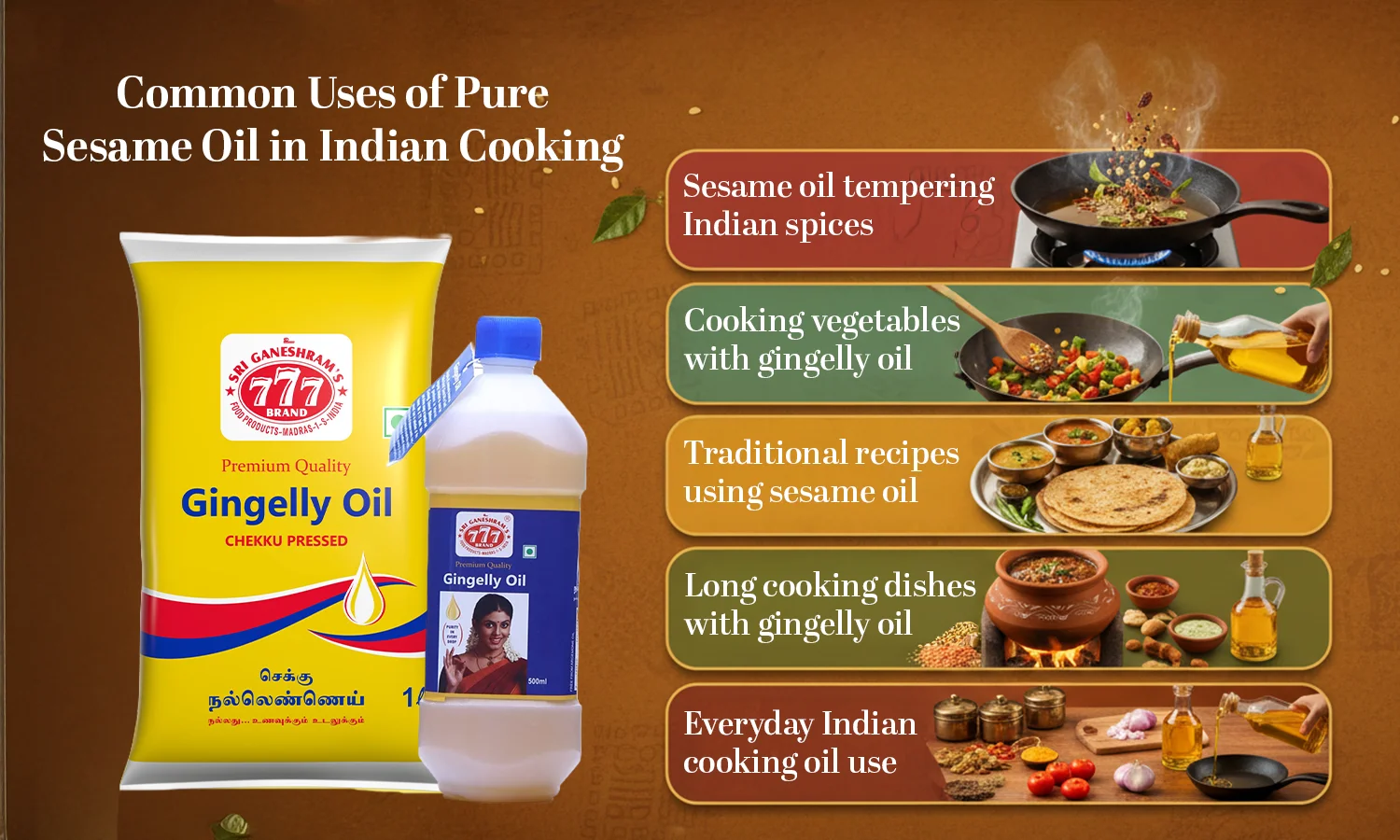 Pure Sesame Oil in Indian Cooking