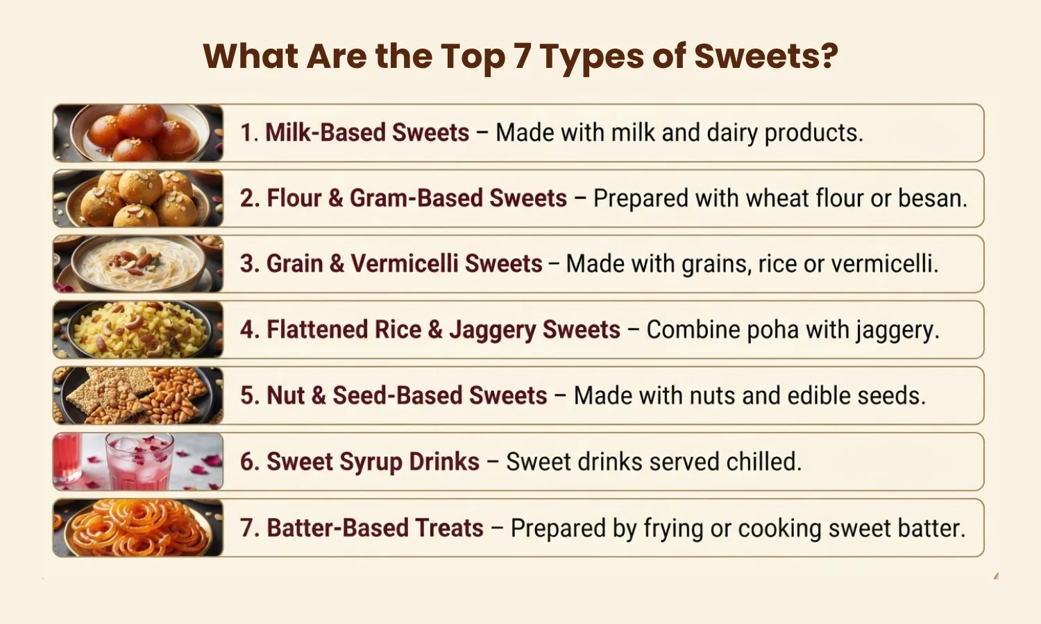 Types of Sweets
